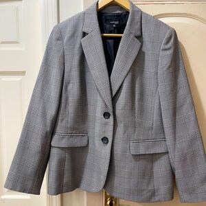 Jones | wear essentials plaid blazer, black/white plaid women’s jacket size 16